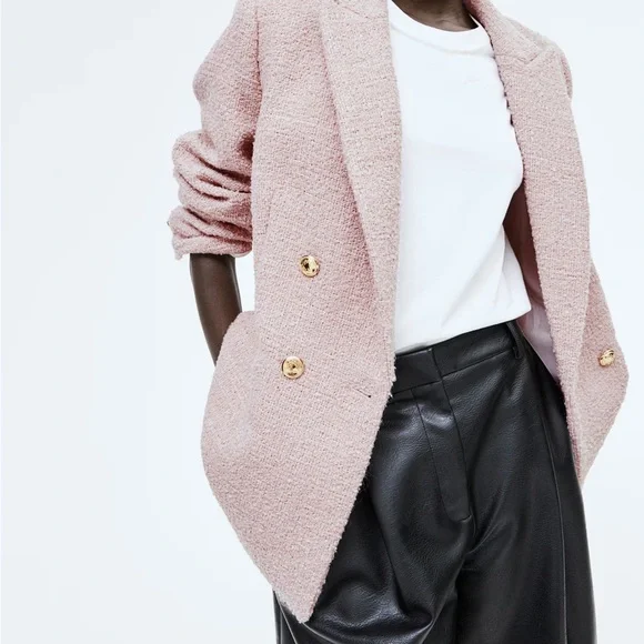 H&M Textured Weave Tweed Blazer - Picture 4 of 10